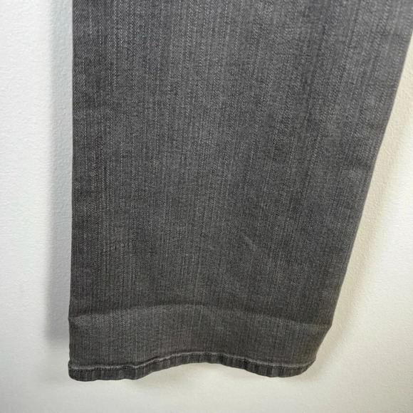 NYDJ Womens Flare Jeans Gray High Rise Stretch Embellished Made in USA 12 Petite - Picture 11 of 12